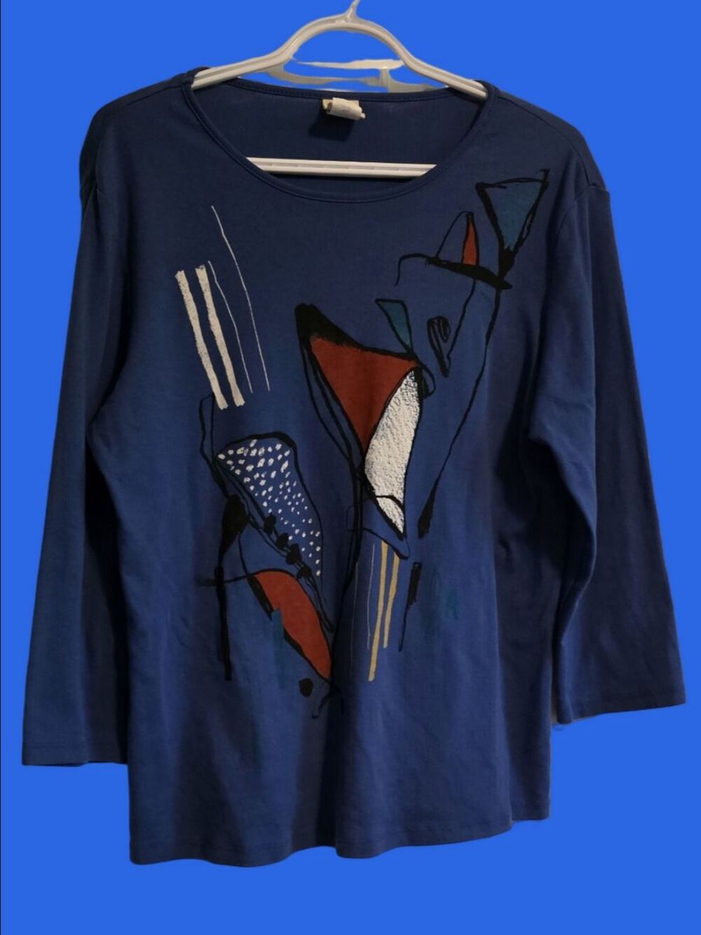 4/$67 Deal! Vintage Jess & Jane Blue Long-Sleeve Graphic Tee
